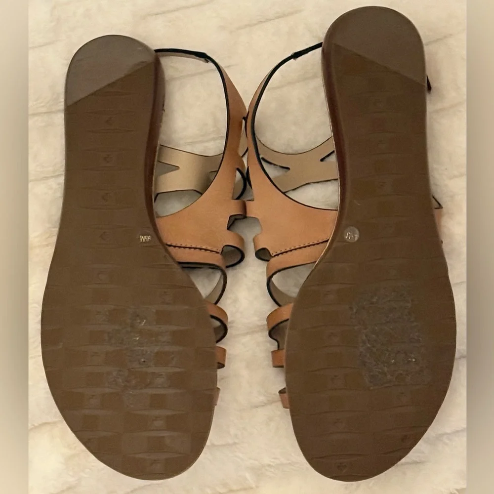Kate Spade New York Aster Flat Sandals Tan Brown Leather Women’s 9.5M